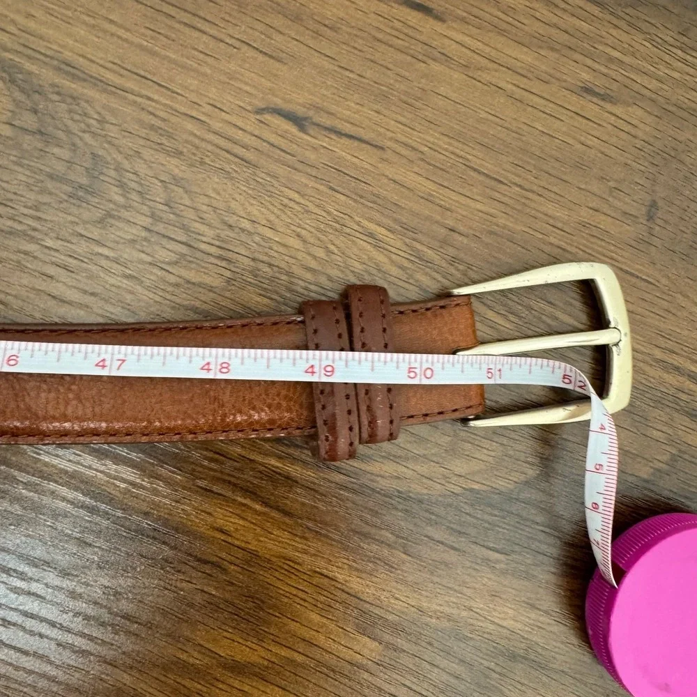 Trafalgar Belt Mens Brown Brandon Leather Silver Buckle Made in Italy Sz 44